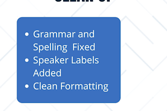 clean, format and proofread your automated ai transcripts