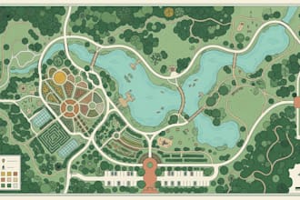 design custom park maps, botanical maps, visitors guides and wayfinding maps