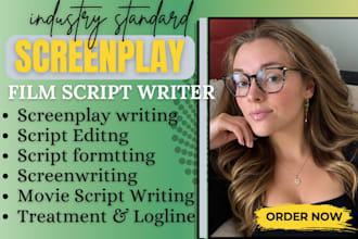 write movie script, screenplay, or film script professionally as a script writer