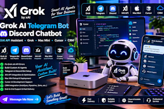 grok ai telegram bot discord chatbot xai api assistant grok mac mini cursor crm