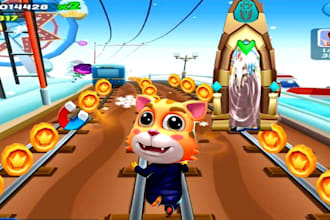 develop a police car chase game, street car race game, cat doctor run game
