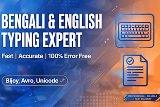 do fast bengali and english typing data entry