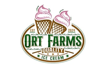 design farm food ice cream shop logo