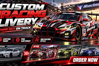 design custom iracing livery sim racing car wrap and paint scheme