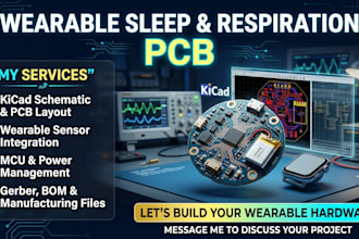 kicad pcb design for wearable sleep and respiration monitoring device hardware