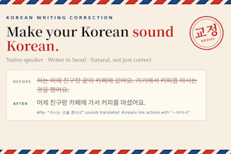 provide korean writing correction and detailed feedback