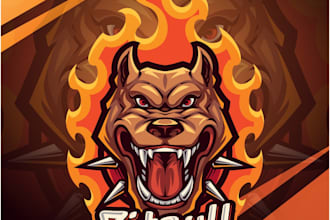 create high quality awesome pitbull logo design