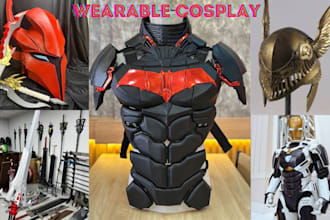 wearable 3d cosplay creation cosplay armor 3d helmet model stl anime 3d printing