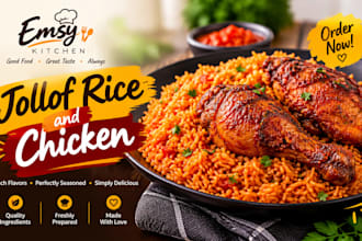 do your delicious jollof rice with peppered chicken for you