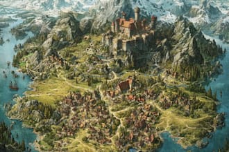 create a vintage map of your fantasy world
