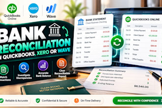 reconcile bank accounts in quickbooks, xero or wave