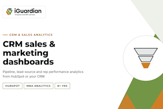 build a hubspot or CRM sales dashboard with pipeline and funnel insights