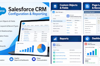 configure salesforce CRM, custom fields, reports and dashboards