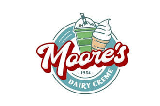 make family owned logo for restaurant dairy ice cream