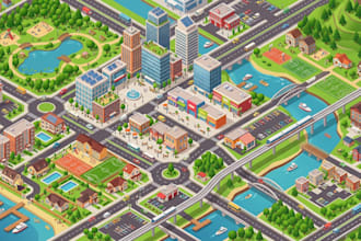do 3d location map isometric map city map neighborhood map vector illustration