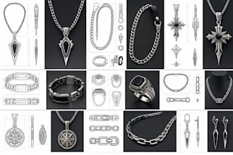 design custom chain, necklaces, pendants, wallet chains, jewelry in 3d cad