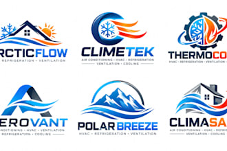 design a modern air conditioning, hvac, refrigeration, ventilation cooling logo