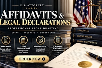 draft a factual legal affidavit and sworn statement from your documents