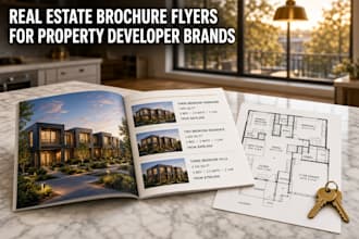 design real estate brochure flyers for property developer brands
