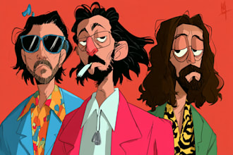 design cartoon album cover, mixtape or single cover art