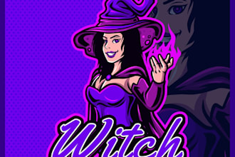 do modern wonderful witch logo design