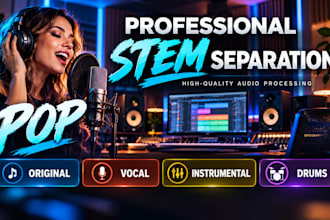 isolate vocals, remove vocals and separate music stems