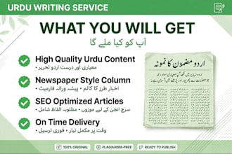 write professional urdu columns and urdu articles