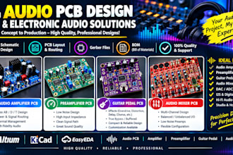 design audio pcb, amplifier, preamplifier pcb, guitar pedal pcb, audio mixer pcb