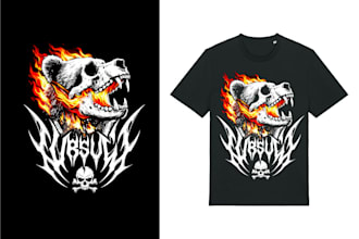 create any goth rock design ready to be screen printed