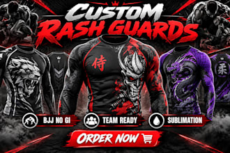 design custom MMA rash guard bjj no gi grappling sublimation
