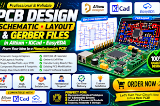 make schematic pcb design and pcb layout gerber files in altium kicad easyeda