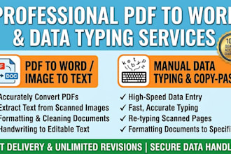 do PDF to word conversion and typing work