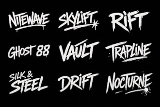 hand draw marker graffiti style tag or logo