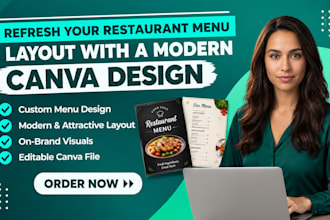 refresh your restaurant menu layout with a modern canva design