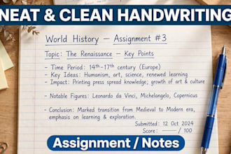 write assignment in neat and clean handwriting