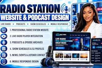 design a radio station, online radio and podcast website