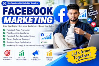 do facebook marketing, page promotion and post boosting