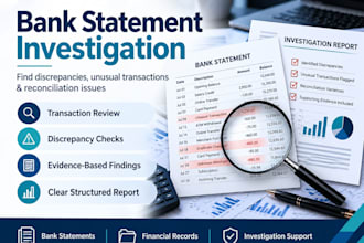 review bank statements and financial records for discrepancies