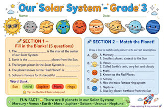 create science activites,worksheets, lessonplans, and educational material kids