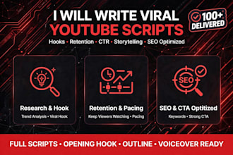write viral SEO blogging post, youtube scripts