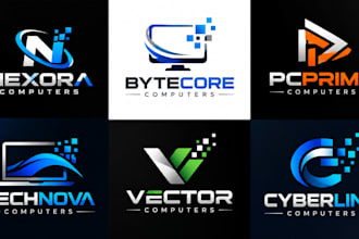 design a professional technology, IT, computer repair, software computer logo