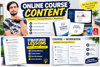 create online course content, training manuals and workbooks