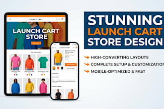 design launch cart store with winning products
