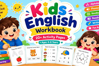 canva kids workbook, KDP children book formatting, print interior layout design