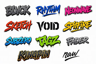 custom graffiti logo for your brand or streetwear