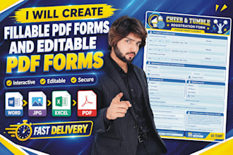 create fillable interactive form or editable PDF template