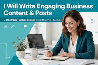 write professional business post and contact writing content
