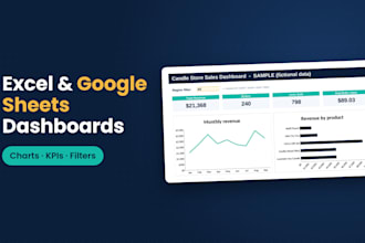 create an excel or google sheets dashboard
