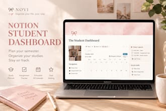 design an aesthetic and personalized notion student dashboard