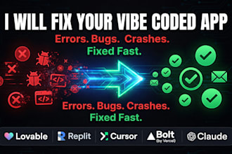 fix bugs and errors in your vibe coded app built with lovable replit or claude